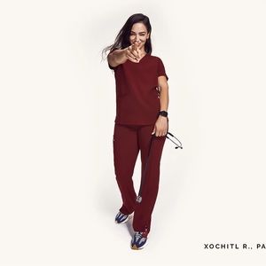 Figs Scrub Set Burgundy XS NWT